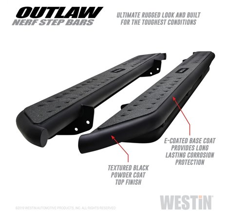 Westin 15-20 Ford F-150 SuperCab / 17-20 F-250/350 SuperCab Outlaw Nerf Step Bars - Textured Black