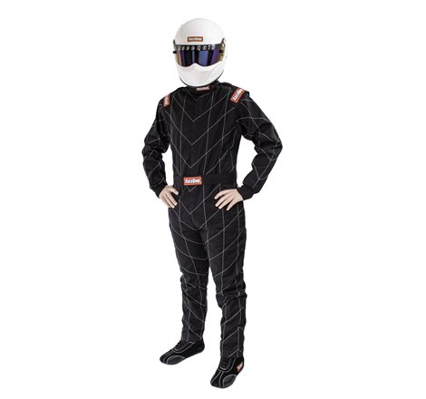 RaceQuip Black Chevron-1 Suit - SFI-1 XL