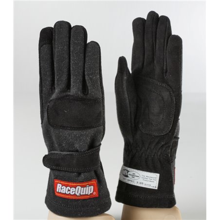 RaceQuip Black 2-Layer SFI-5 Glove - XSmall