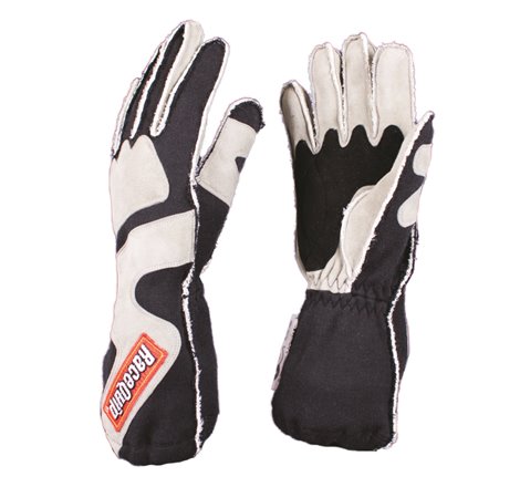 RaceQuip SFI-5 Gray/Black Small Outseam w/ Closure Glove