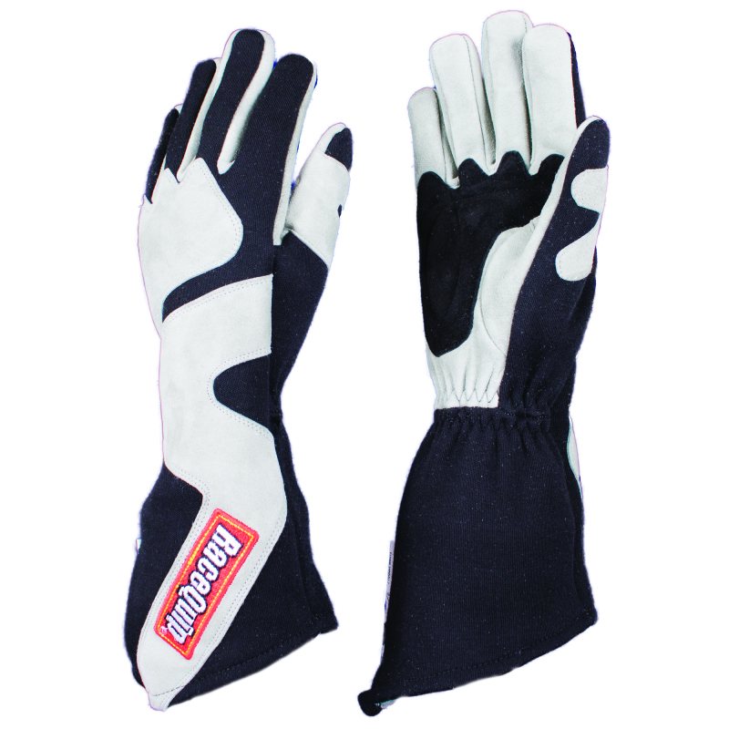 RaceQuip SFI-5 Gray/Black Medium Long Angle Cut Glove