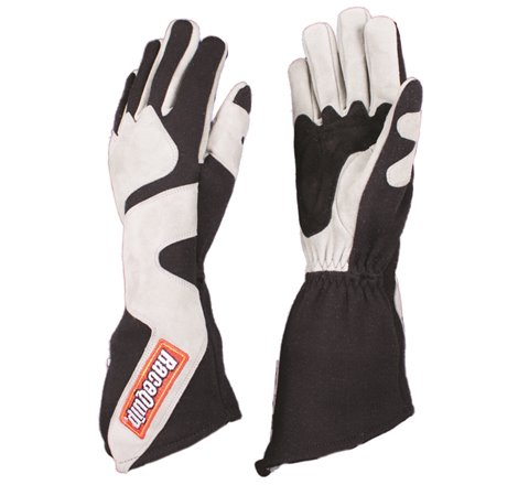 RaceQuip SFI-5 Gray/Black Large Long Angle Cut Glove