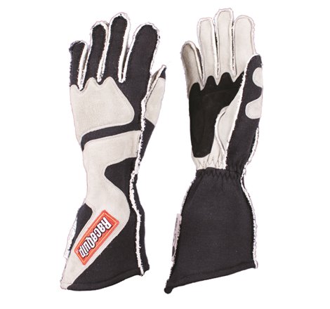 RaceQuip SFI-5 Gray/Black Small Outseam Angle Cut Glove