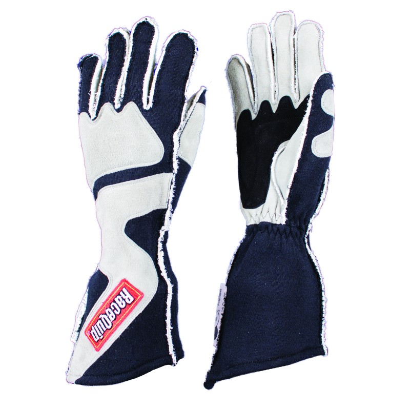 RaceQuip SFI-5 Gray/Black Large Outseam Angle Cut Glove