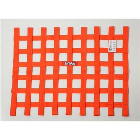 RaceQuip Orange 18in H x 24W SFI Ribbon Window Net