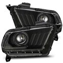 AlphaRex 10-12 Ford Mustang PRO-Series Projector Headlights Plank Style Black w/Top/Bottom DRL