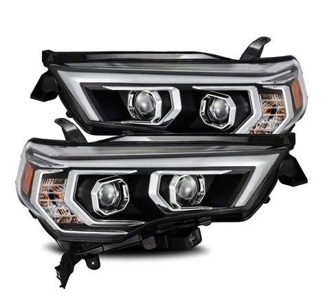 AlphaRex 14-20 Toyota 4Runner PRO-Series Projector Headlights Plank Style Black w/Sequential Signal