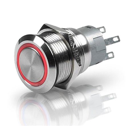 Hella Switch Push Stainless Steel SPST LED Red 12V