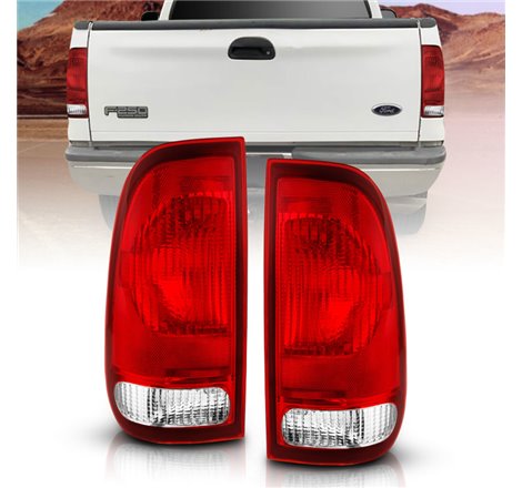 ANZO 1997-2003 Ford F-150 Taillight Red/Clear Lens (OE Replacement)