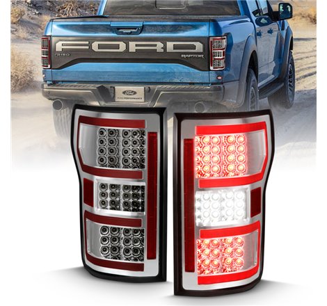ANZO 2018-2019 Ford F-150 LED Taillight Chrome (Red Light Bar) (w/ Sequential)