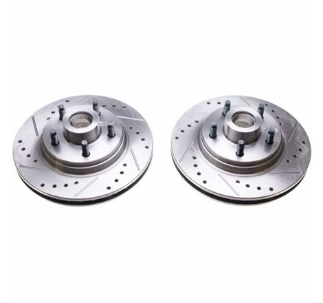 Power Stop 84-86 Ford Mustang Front Evolution Drilled & Slotted Rotors - Pair