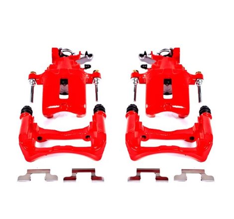 Power Stop 05-14 Ford Mustang Rear Red Calipers w/Brackets - Pair