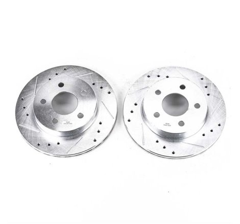 Power Stop 93-97 Ford Thunderbird Rear Evolution Drilled & Slotted Rotors - Pair