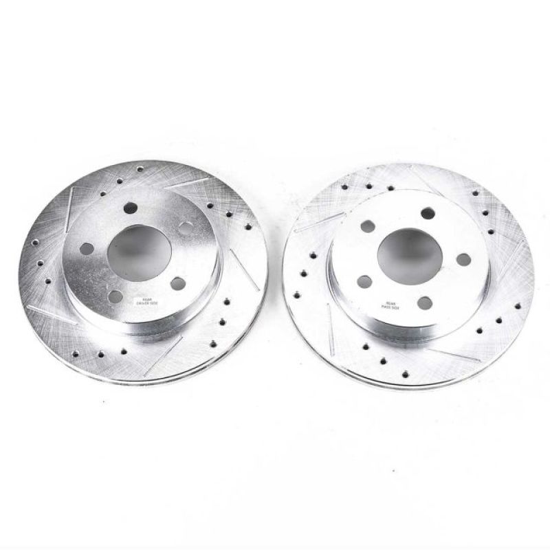 Power Stop 93-97 Ford Thunderbird Rear Evolution Drilled & Slotted Rotors - Pair