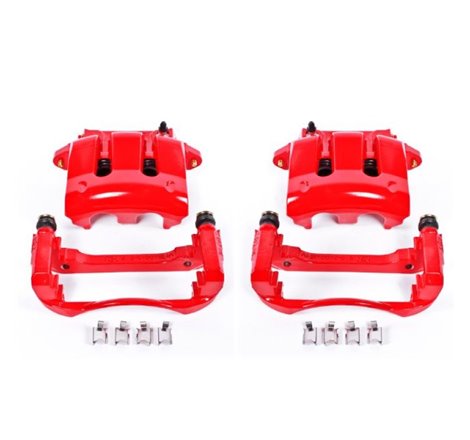 Power Stop 05-10 Ford Mustang Front Red Calipers w/Brackets - Pair