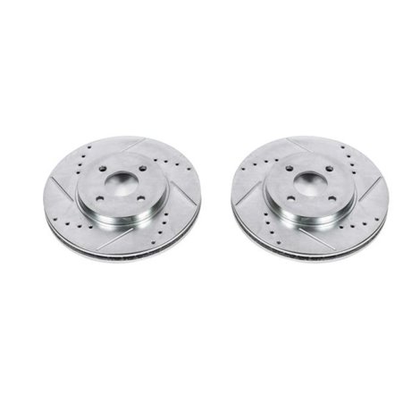 Power Stop 02-04 Ford Focus Front Evolution Drilled & Slotted Rotors - Pair