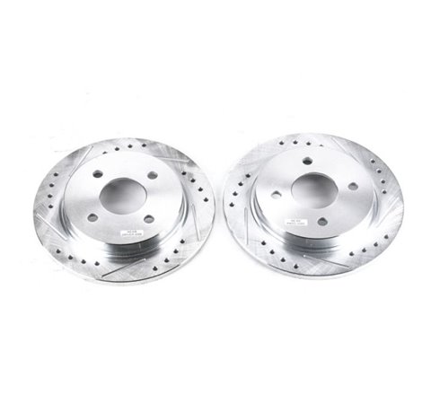 Power Stop 14-19 Ford Fiesta Rear Evolution Drilled & Slotted Rotors - Pair