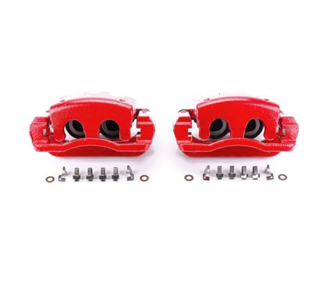 Power Stop 05-07 Ford F-250 Super Duty Rear Red Calipers w/Brackets - Pair