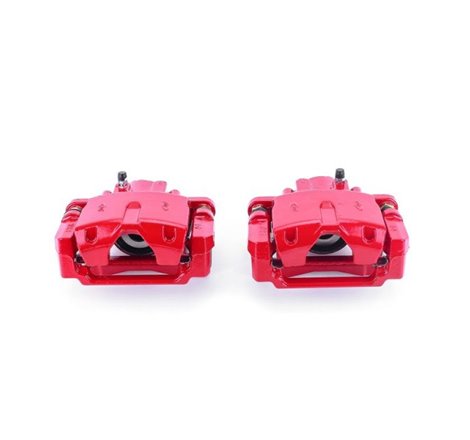 Power Stop 06-07 Cadillac CTS Rear Red Calipers w/Brackets - Pair
