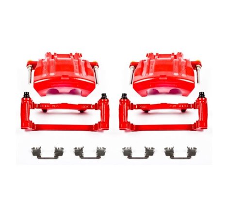 Power Stop 2012 Chrysler 300 Front Red Calipers w/Brackets - Pair