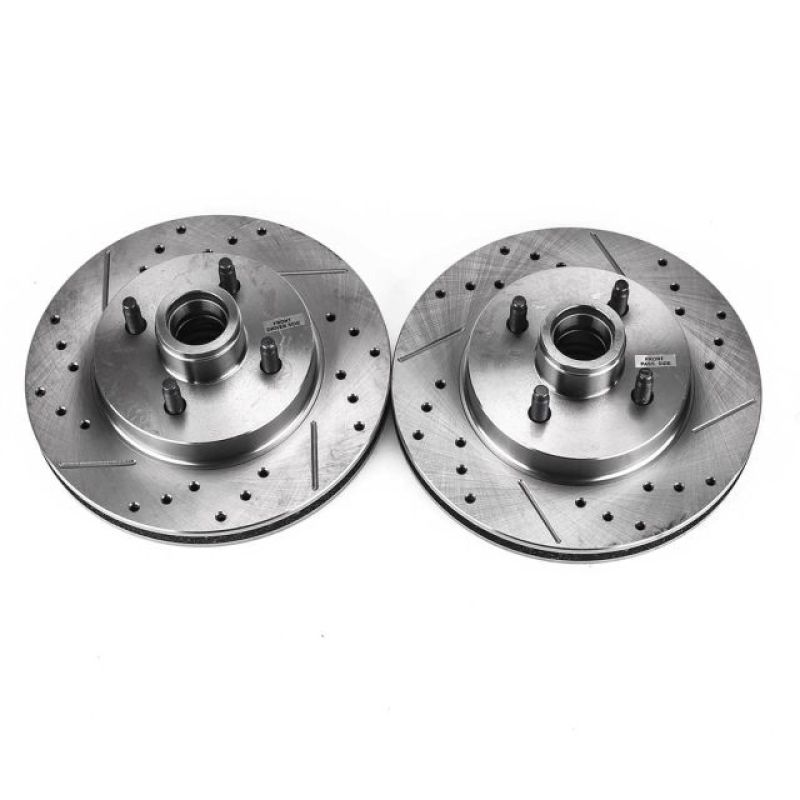 Power Stop 87-93 Ford Mustang Front Evolution Drilled & Slotted Rotors - Pair