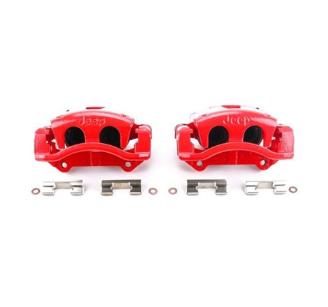 Power Stop 06-10 Jeep Commander Front Red Calipers w/Brackets - Pair