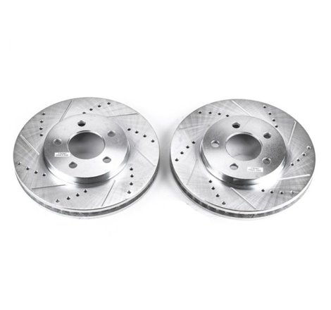 Power Stop 05-10 Ford Mustang Front Evolution Drilled & Slotted Rotors - Pair