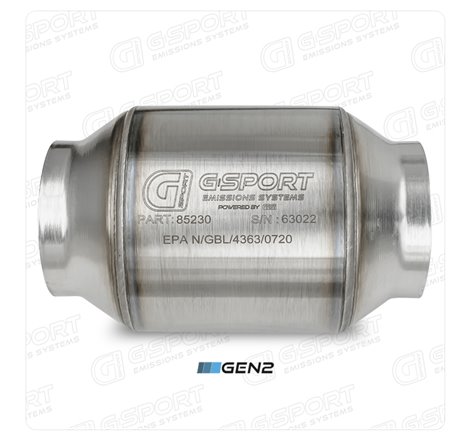 GESI G-Sport 400 CPSI GEN 2 EPA Compliant 3.0in Inlet/Out Catalytic Converter-4.5in x 4in 500-850HP