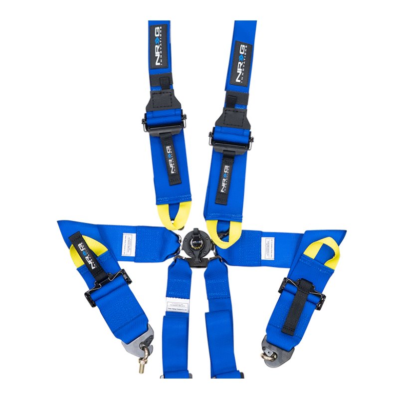 NRG FIA 6pt 2in. Shoulder Belt for HANS Device/ Rotary Cam Lock Buckle/ 3in. Waist Belt - Blue