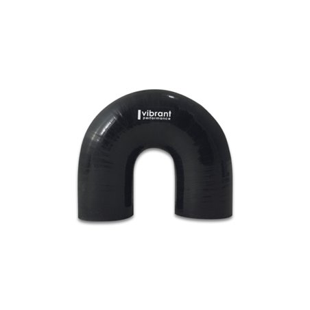 Vibrant 4 Ply Reinforced Silicone Elbow Connector - 1in ID x 5.875in Leg 180 Deg Elbow (BLACK)