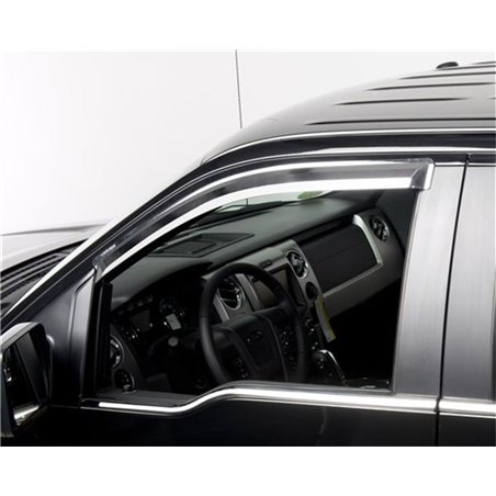 Putco 09-14 Ford F-150 Super Cab / Crew Cab- Fronts Only - Tape-On Element Chrome Window Visors