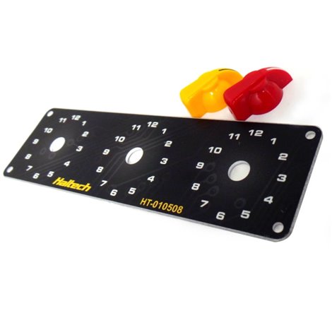 Haltech Triple Switch Panel Kit w/Yellow & Red Knobs