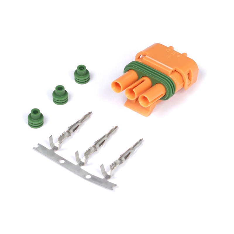 Haltech Delco Weather Pack 3 Pin GM Style MAP Sensor Connector Orange Plug & Pins