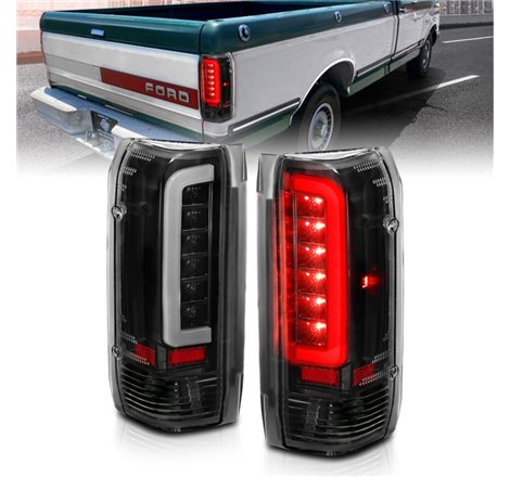 ANZO 1987-1996 Ford F-150 LED Taillights Black Housing Clear Lens (Pair)