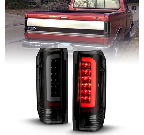ANZO 1987-1996 Ford F-150 LED Taillights Black Housing Smoke Lens (Pair)