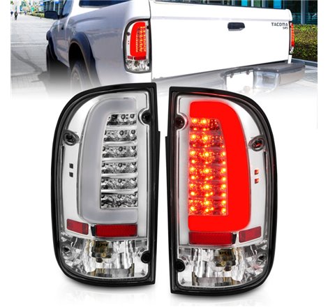 ANZO 1995-2004 Toyota Tacoma LED Taillights Chrome Housing Clear Lens (Pair)