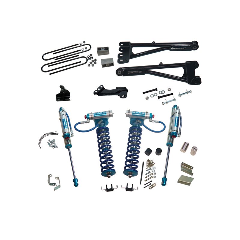 Superlift 11-16 Ford F-250/F-350 SD 4WD 4in Lift Kit w/Repl Radius Arms & King Coilovers Rear Shocks
