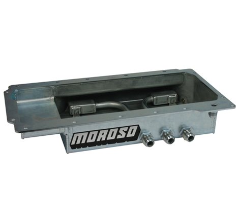 Moroso GM LS (w/Three Left Side Pick Ups) Fabricated Dry Sump 4in Steel Oil Pan