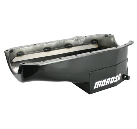 Moroso 80-85 Chevrolet Small Block (w/Passenger Side Dipstick) Wet Sump 7qt 7.5in Steel Oil Pan