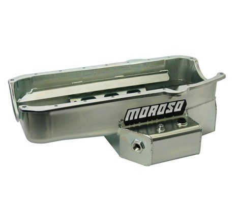 Moroso 86-Up Chevrolet Small Block (w/1 Piece Seal & Low Clearance) Wet Sump 7qt 7in Steel Oil Pan