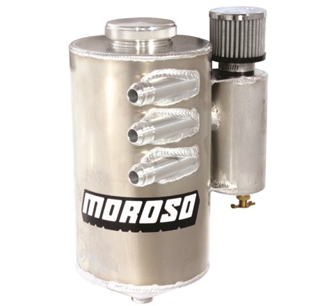 Moroso Dry Sump Oil Tank - 15in Tall - Three -12An Fittings w/Breather