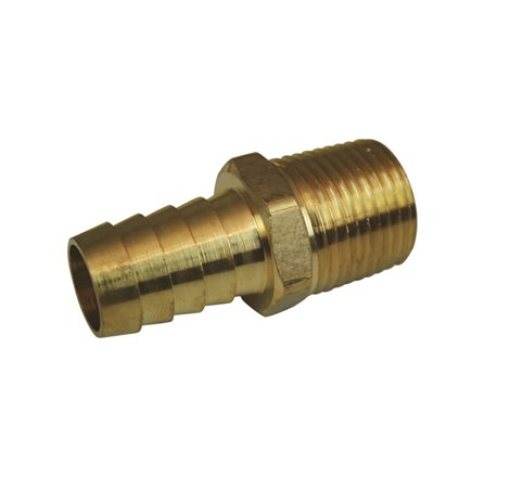 Moroso Straight Fitting - 1/2in NPT to 5/8in Barbed - Brass - Single