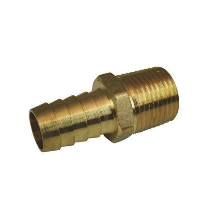Moroso Straight Fitting - 1/2in NPT to 5/8in Barbed - Brass - Single