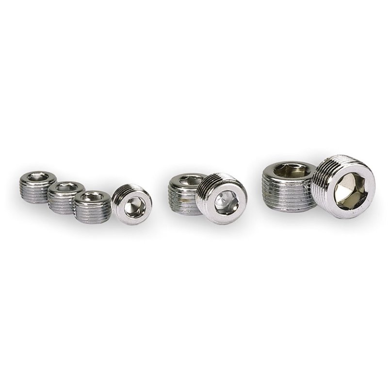 Moroso Chrome Plated Pipe Plugs - 3/8in NPT Thread - 4 Pack