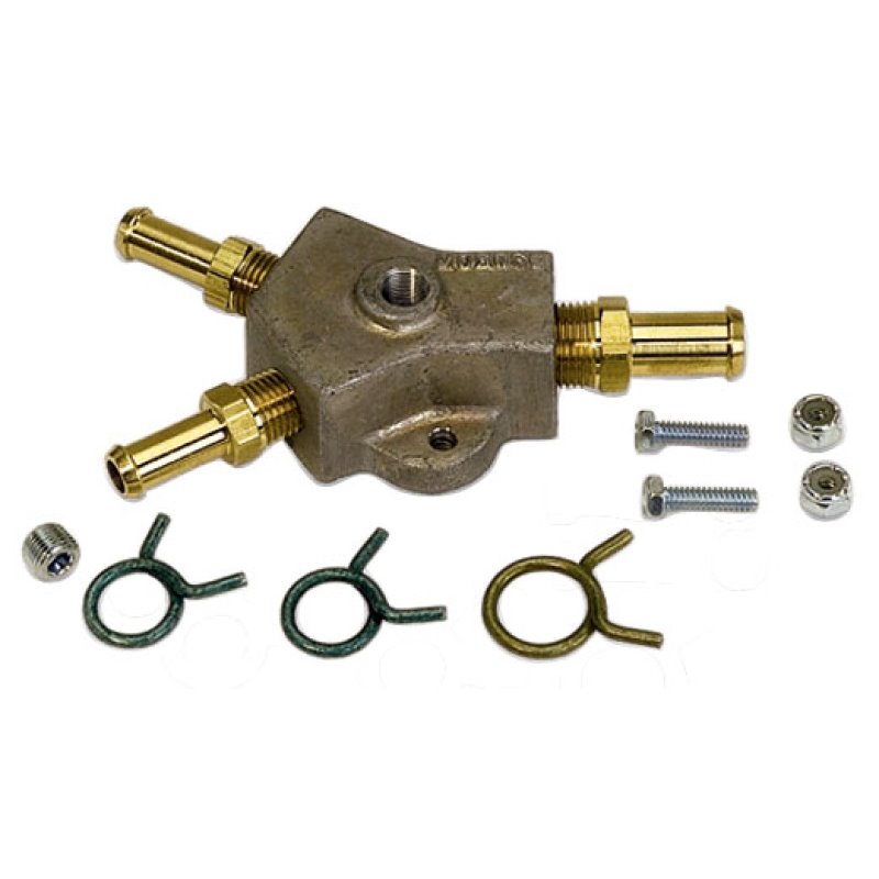 Moroso Universal Fuel Block Kit - 1/2in Hose Inlet w/Two 3/8in Hose Outlets