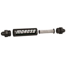 Moroso In-Line Fuel Filter - 6.5in -8An - 40 Micron SS Filter - Aluminum