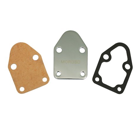 Moroso Chevrolet Small Block Fuel Pump Block-Off Plate - Chrome Plated Steel