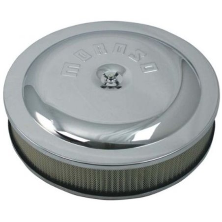 Moroso Racing Air Cleaner - 14in x 3in Filter - Steel - Chrome Plated