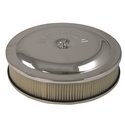 Moroso Racing Air Cleaner - 14in x 3in Filter - Raised Bottom - Aluminum - Chrome Plated