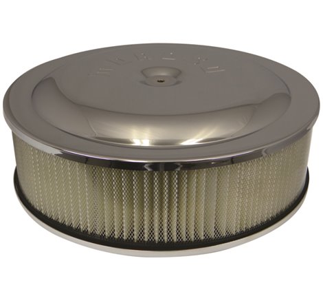Moroso Racing Air Cleaner - 16in x 4in Filter - Offset - Raised Bottom - Clear Powder Coat